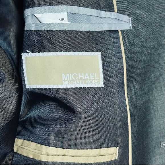 Michael Kors 100% Wool Blazer Suit Jacket Mens 44R Brown Single-Breasted Lined - Picture 8 of 10